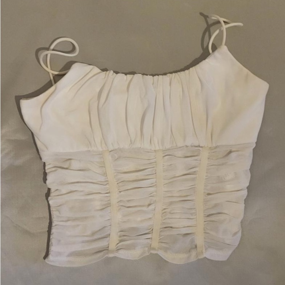 Princess Polly mesh tang top on white size 0